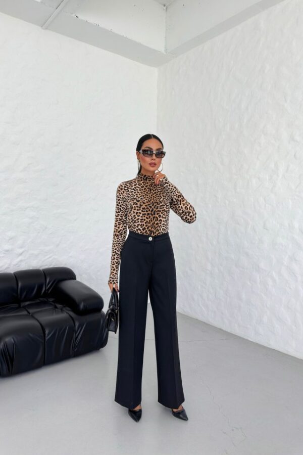 230 Gr Poly Viscose Lycra Metal Düğme Palazzo Pantolon