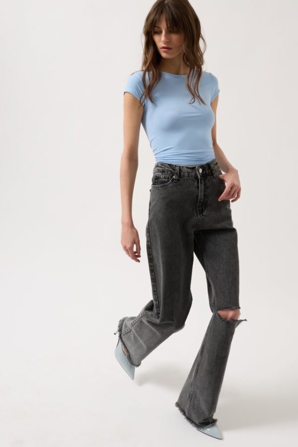 Lazer Kesim Wide Leg Jean