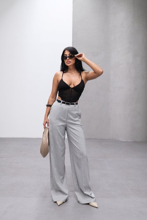 Poly Viscose Yüksek Bel Kemerli̇ Ve Dökümlü Palazzo Pantolon (Kemer Dahi̇l)