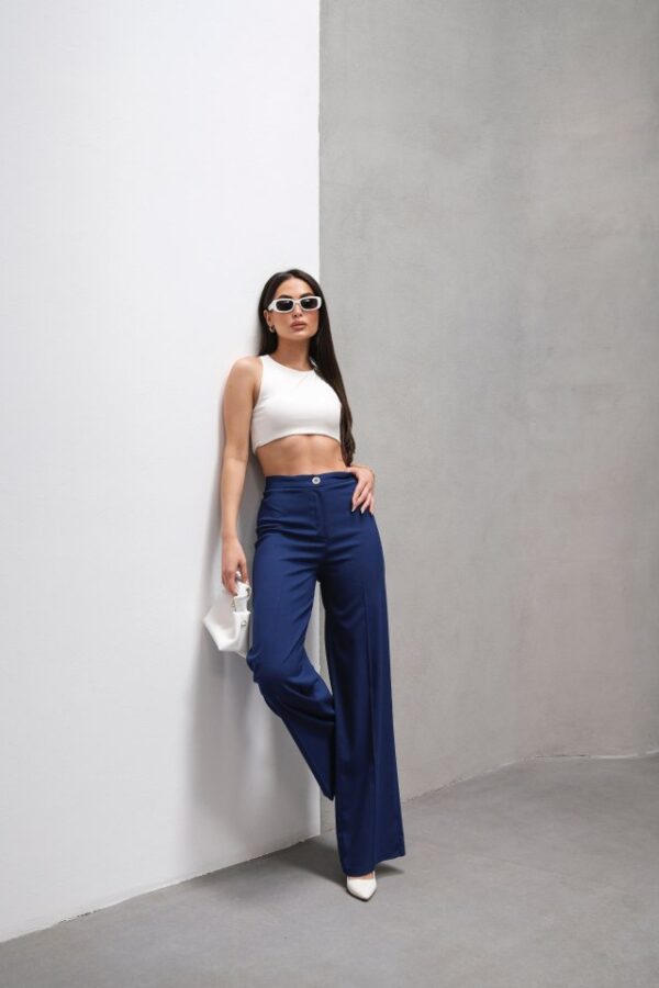 Yüksek Bel Straight Fit Palazzo Pantolon