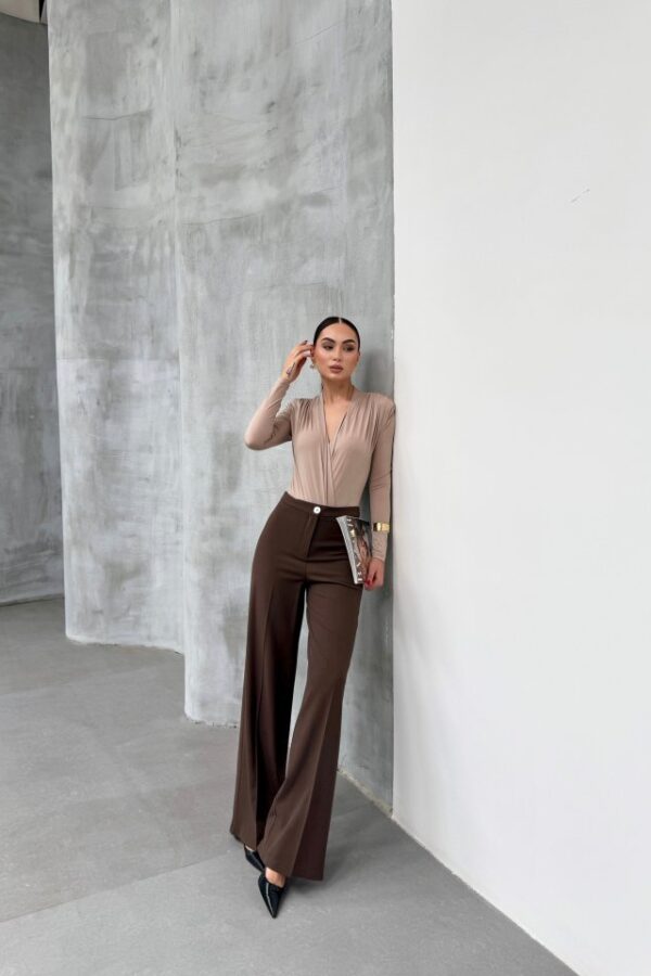 Yüksek Bel Straight Fit Palazzo Pantolon