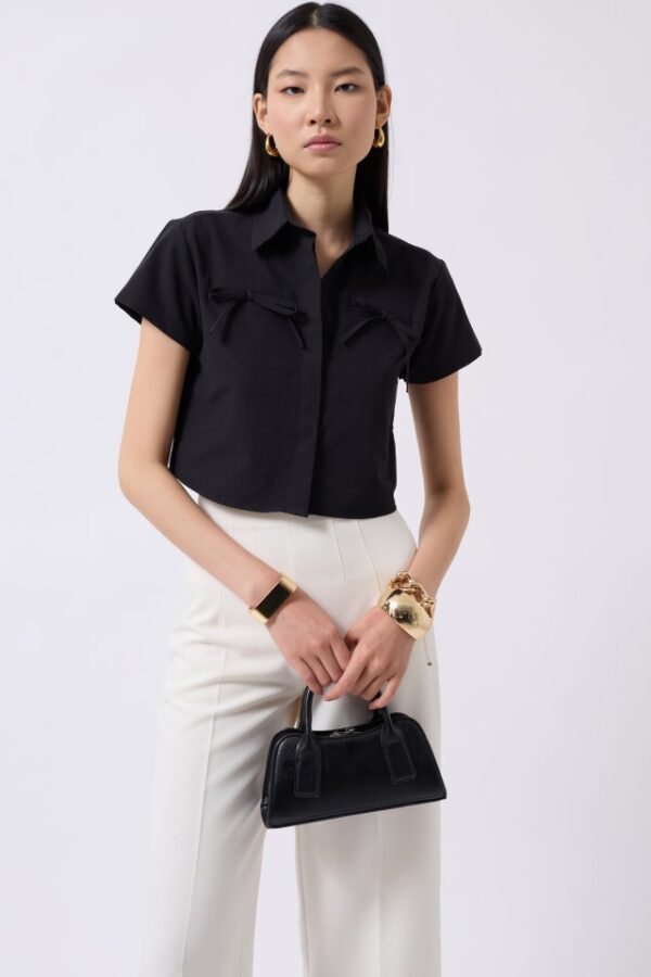 Kurdele Detay Crop Gömlek