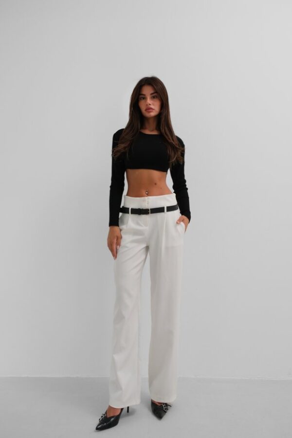 Kemer Detay Yüksek Bel Pantolon