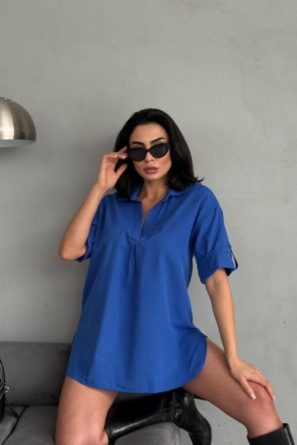 Yırtmaç Detaylı Tunik Gömlek