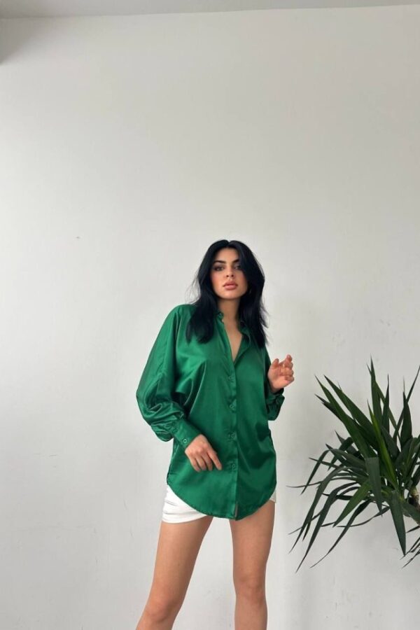 Dökümlü Saten Gömlek