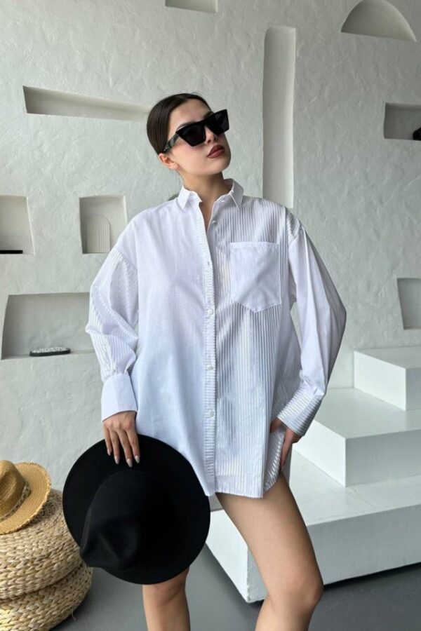 Çizgili Oversize Gömlek