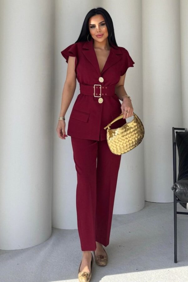 Vatkalı Yelek Pantolon İkili Takım