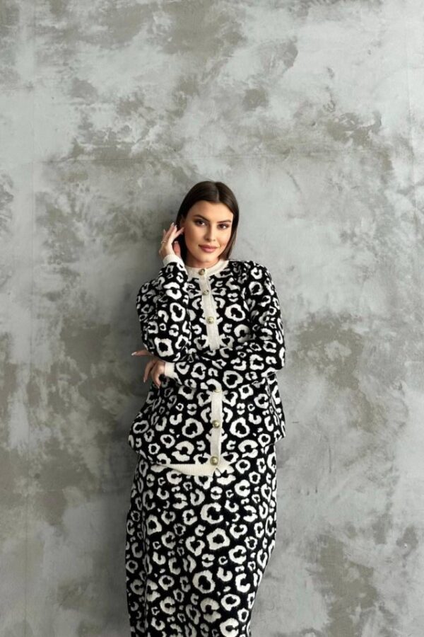 Desenli Triko Etekli Takım