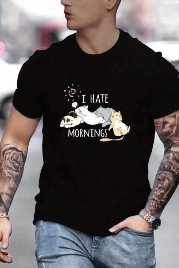 Unisex Baskılı Oversize T-Shirt - Siyah