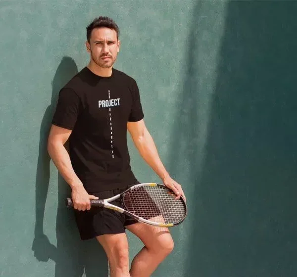 Unisex Bisiklet Yaka Baskılı Oversize T-Shirt - Siyah