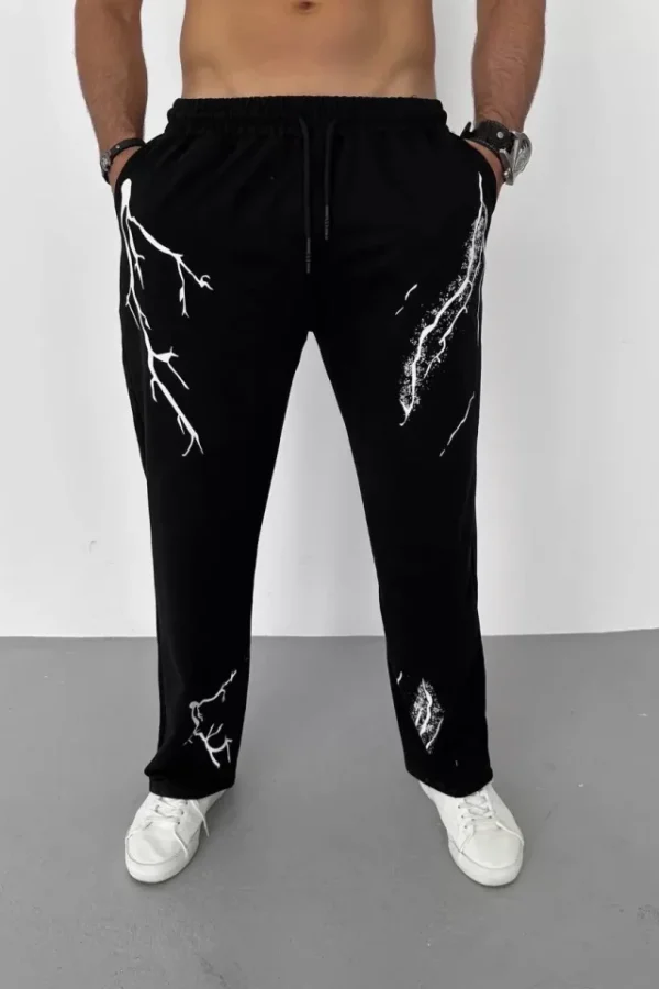 Unisex Dijital Baskılı Eşofman Altı - Siyah