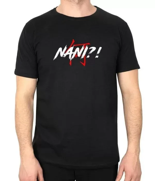 Unisex Bisiklet Yaka Baskılı Oversize T-Shirt - Siyah