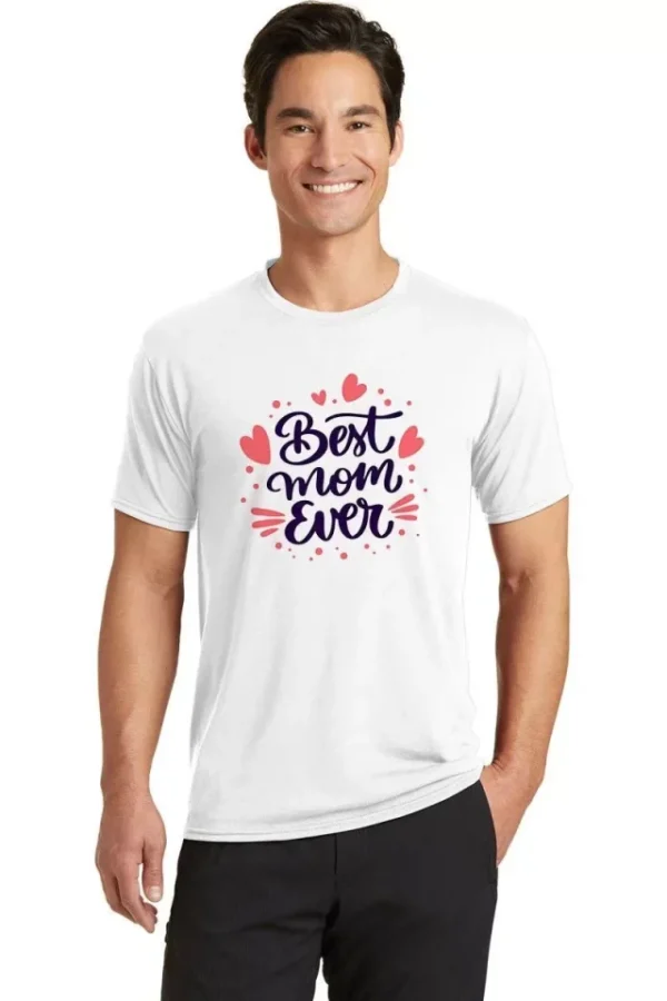 Unisex Bisiklet Yaka Baskılı Oversize T-Shirt - Beyaz