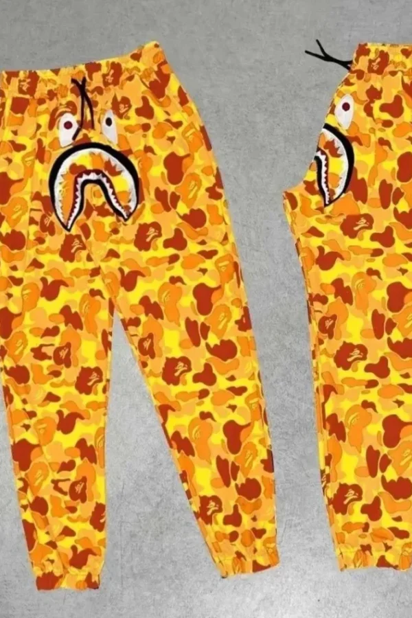 Unisex Pubg Bape X Shark Eşofman Altı - Sarı