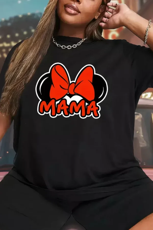 Anneler Günü Baskılı T-shirt - Siyah