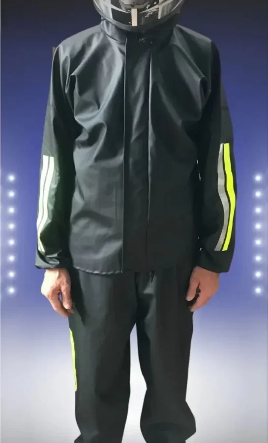 Unisex Tam Kalıp Motorcu Kurye Su Gecirmez Yağmurluk Takım - Siyah