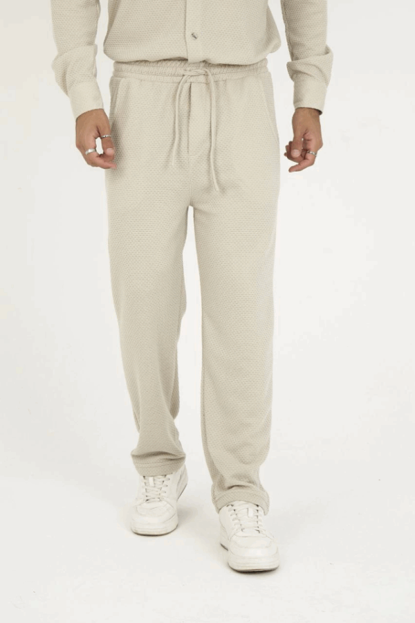 Jakar Kutu Desenli Baggy Eşofman Pantolon - Gri