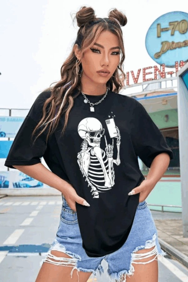 Baskılı T-shirt - Siyah