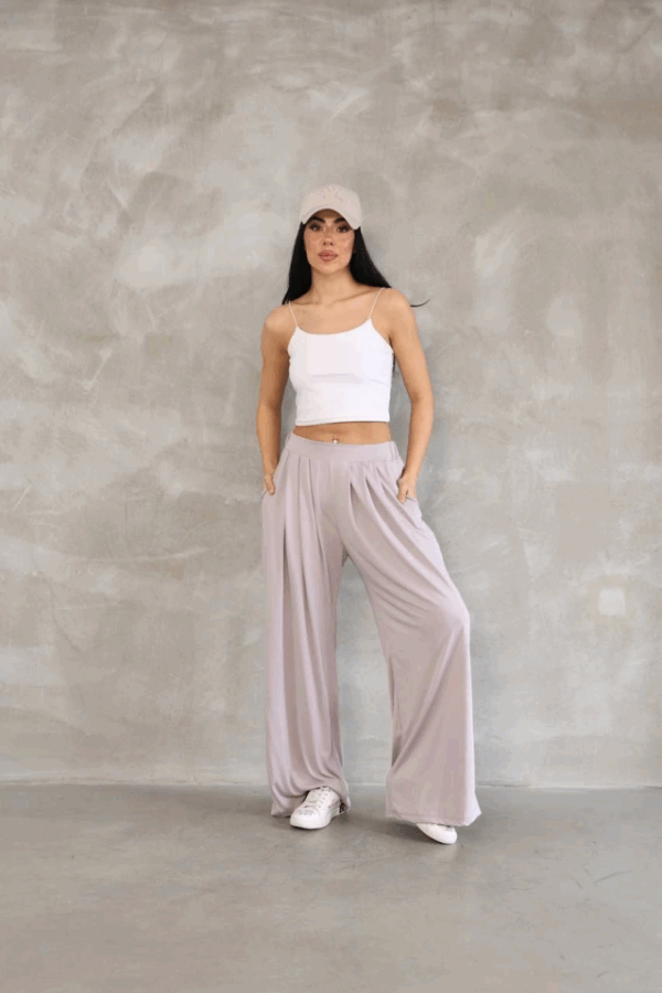 Osy Modal Yumuşak Dokulu Kumaş Boru Paça Salaş Eşofman - Bej