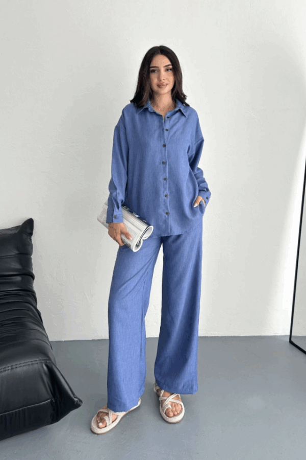 Gömlek Pantolon Ikili Takım - Mavi