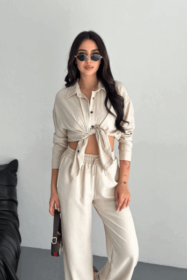 Gömlek Pantolon Ikili Takım - Kırık Beyaz