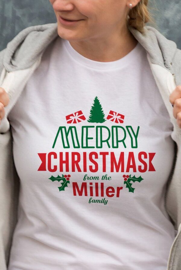 MERRY CHRISTMAS From The Miller Baskılı T-shirt - Beyaz