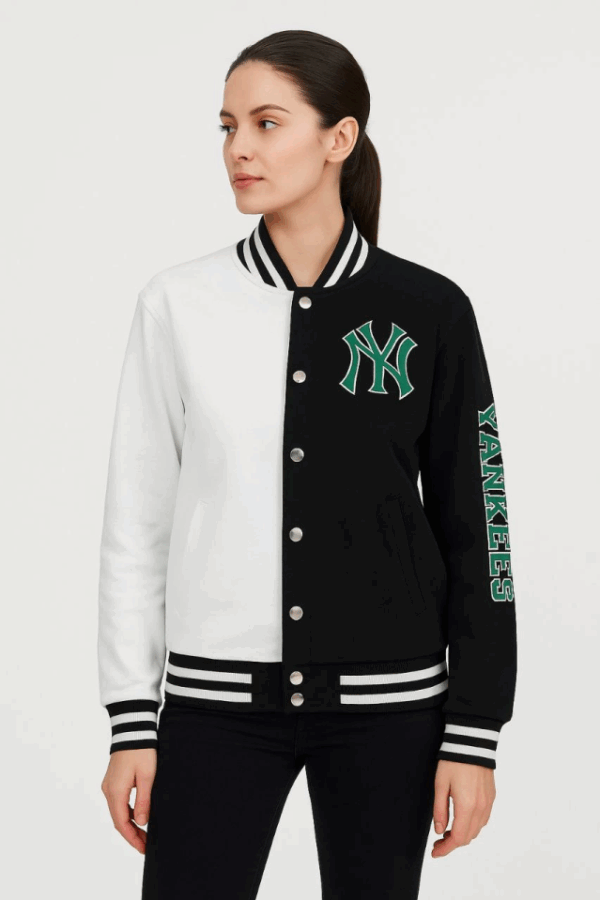 İki İplik Nakış İşlemeli Kolej Çeket- Siyah