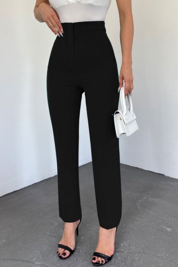 Zra Pileli Havuç Pantolon -Siyah