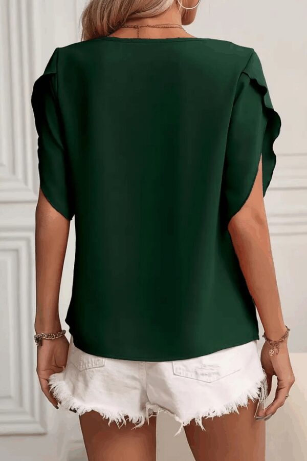 Kadın Kısa Kollu Yaka Ve Kol Detay Jesica Bluz