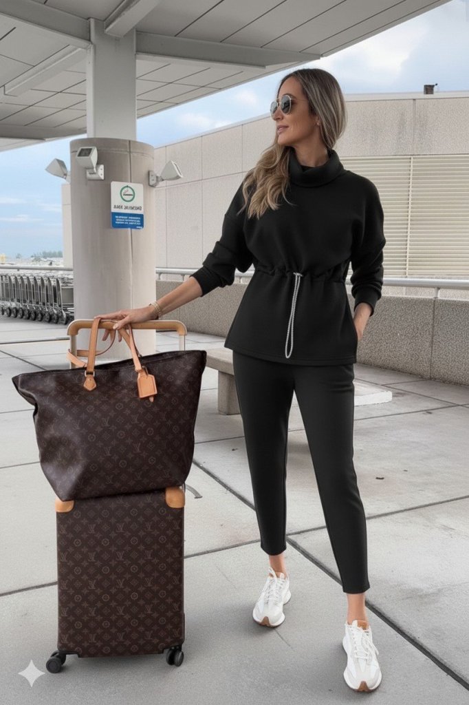 Kadın Uzun Kollu Balıkçı Yaka Belden Lastikli Modal Bluz Ve Pantolon Ikili Takım - Görsel 3