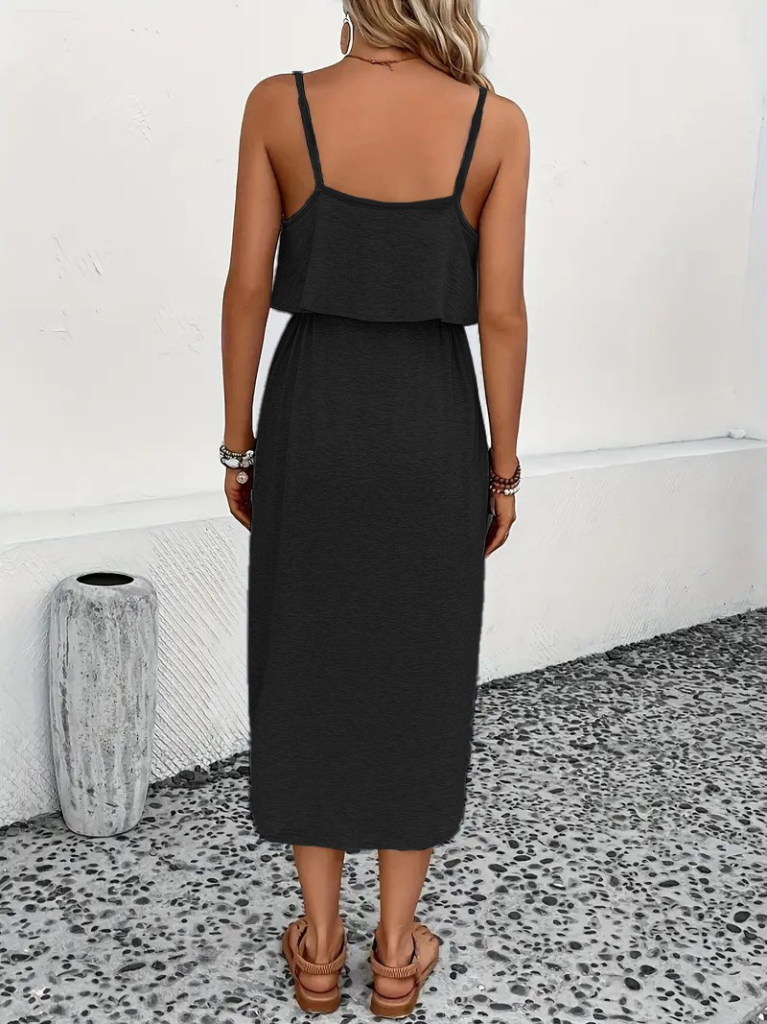 Kadın Askılı V Yakalı Viskon Bluz Ve Bağcıklı Etek Ikili Takım - Görsel 4