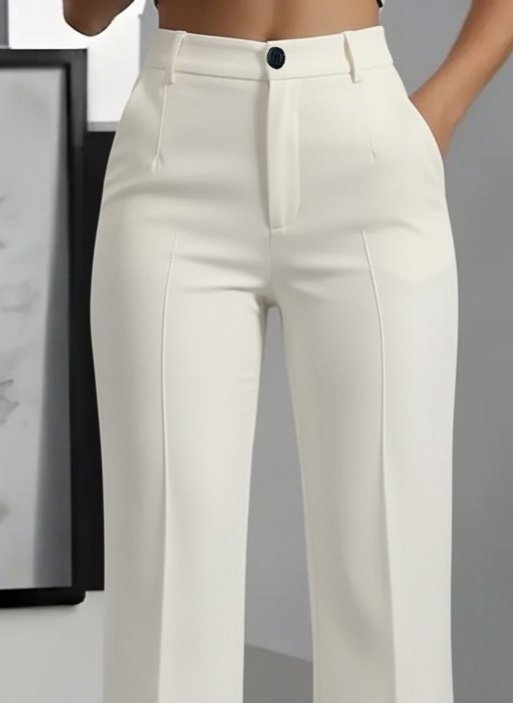 Kadın Yüksek Bel Cepli Ithal Krep Pantolon - Görsel 14