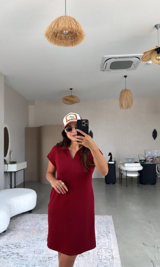 Kadın Polo Yaka Mini Elbise