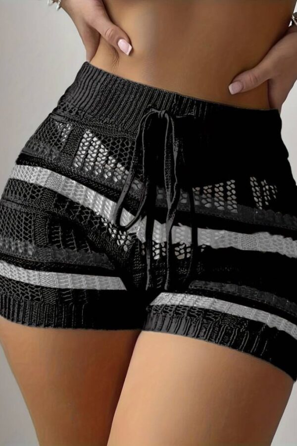 Kadın Belinden Bağlamalı Mini Triko Short