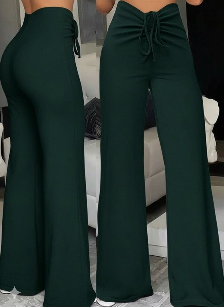 Kadın Yüksek Bel önden Büzgülü Ispanyol Ithal Krep Pantolon - Görsel 7