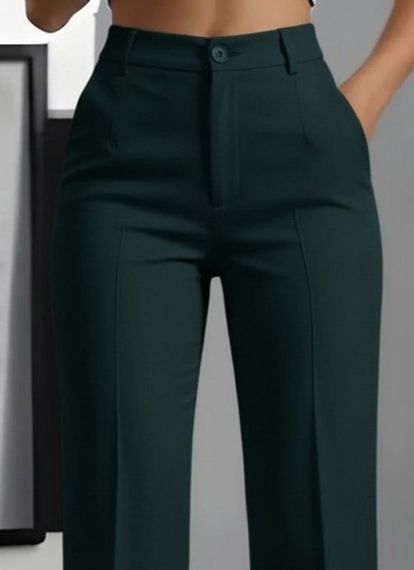 Kadın Yüksek Bel Cepli Ithal Krep Pantolon - Görsel 10