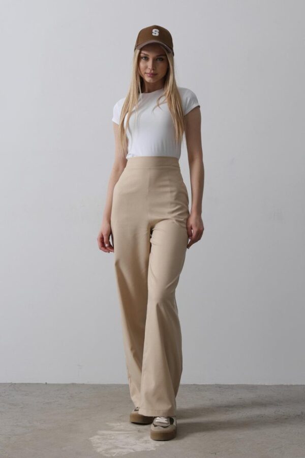 Beli Yarım Lastikli Palazzo Pantolon - Lacivert