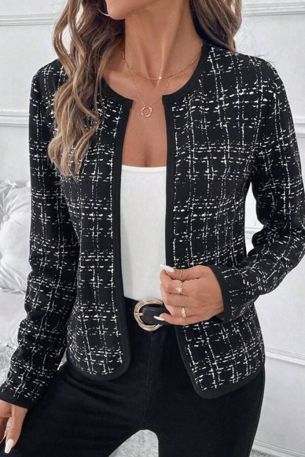 Kadın Uzun Kollu önü Açık şanel Kısa Ceket