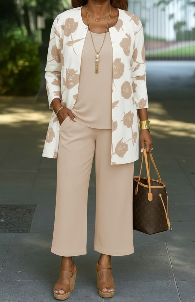 Kadın Uzun Kollu önü Açık Modal Ceket Kolsuz Viskon Iki Iplik Bluz Ve Pantolon üçlü Takım - Görsel 5