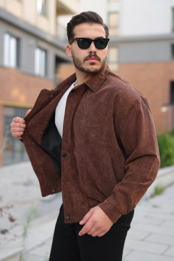 Erkek Içi Astarlı Oversize Kadife Ceket