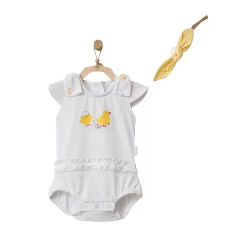 Andywawa Ac21573r Happy Chicky Bebek Tulum Set Takım White