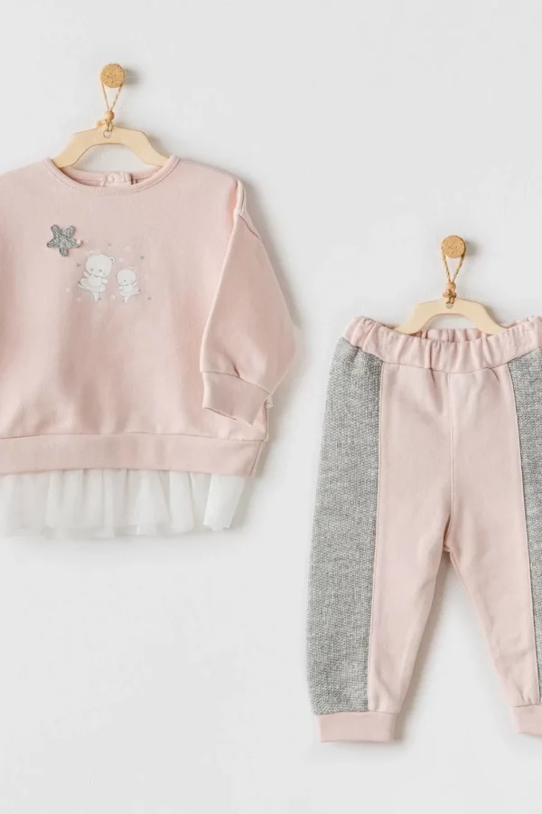 Ballerina 2li Bebe Takım Pink Grey