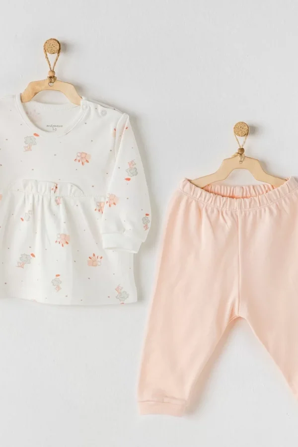 Hiding Rabbits 2li Bebek Takım Ecru Salmon