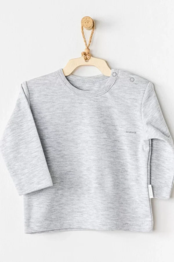 Andywawa Ac24437 Bebek Basic Tshırt Grey Melange