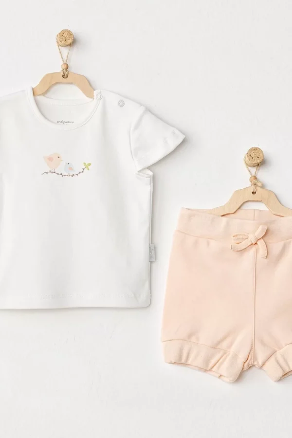 Spring Birds 2'li Bebek Takım Ecru Salmon
