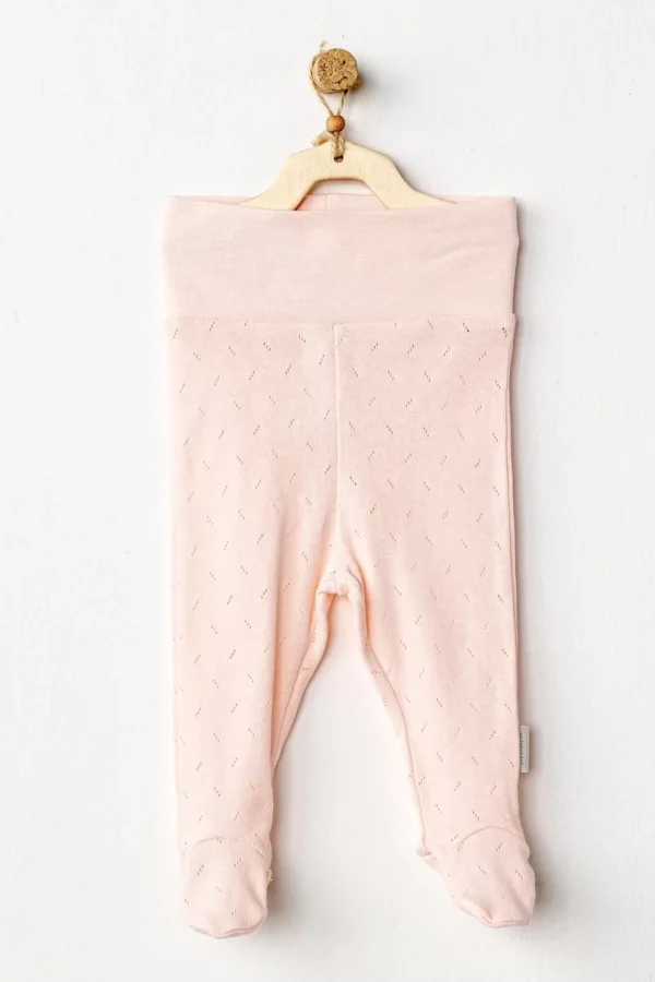 Jacquard Patikli Bebek Pantolon Pink