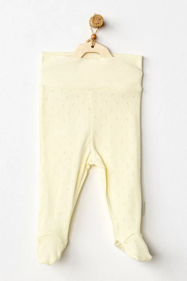 Jacquard Patikli Bebek Pantolon Yellow