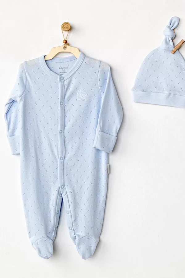 Jacquard Bebek Tulum Takım Blue