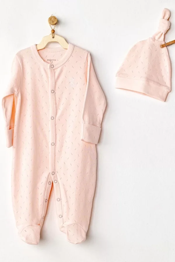 Jacquard Bebek Tulum Takım Pink