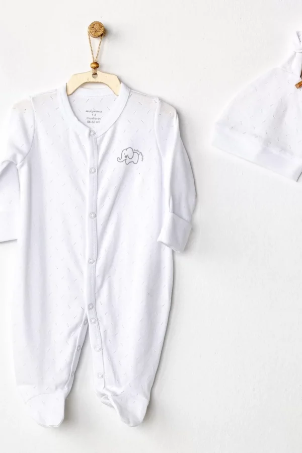 Jacquard Bebek Tulum Takım White